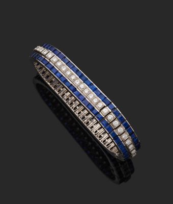 un bracelet Art déco en saphir et diamants