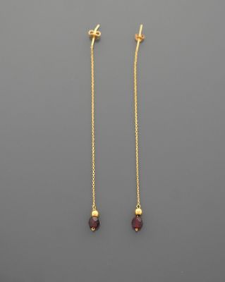 Longue paire de pendants d'oreilles en or jaune 18K 750 mill…