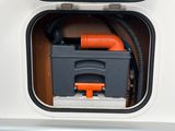 a car battery in the trunk of a vehicle