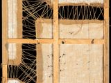 a close up of a window with a broken glass in it