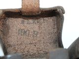 a close up of a shoe that has a tag on it