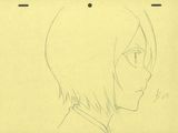 drawing of a person with short hair and glasses in a yellow background