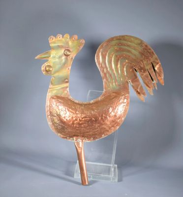 GIROUETTE "Coq" en cuivre repoussé - Photo 1