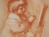 an image of a drawing of a child with a brush