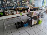 a table with a lot of items on it in a store