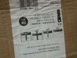 a box with a price label on it sitting on a table