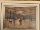 tableau représentant une scène de rue urbaine avec une calèche