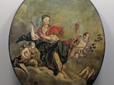 an image of a painting of a woman playing a musical instrument