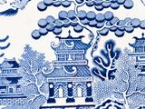 an image of a blue and white plate with a dragon on it