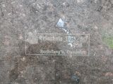 a plaque on the ground with a name on it