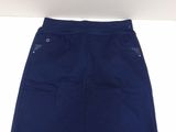 the children ' s skirt is blue and has buttons on the front