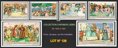 several pictures of a series of postcards depicting people in historical clothing