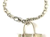 a silver chain with a padlock attached to it