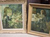 deux tableaux représentant des enfants assis à une table, face à face