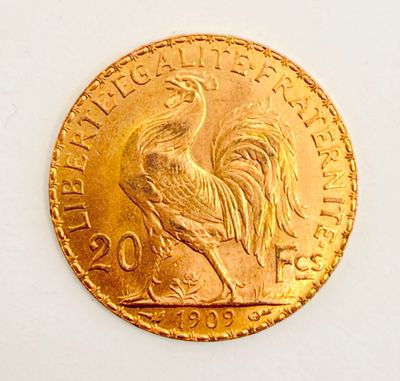 an image of a gold coin with a rooster on it