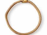 a gold bracelet with a clasp on a white background