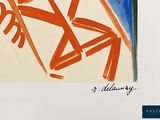 a picture of a painting of a star of david on a white background