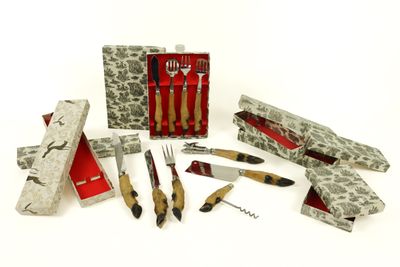 a set of knives, knives and knives in a box
