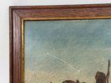 a picture of a painting on a wall of a city