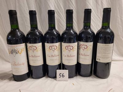 Lot de 6 bouteilles LA BELIERE BORDEAUX dont 3 bouteilles de…