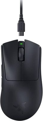 a computer mouse that is connected to a computer cable