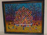 a picture of a painting of a group of children