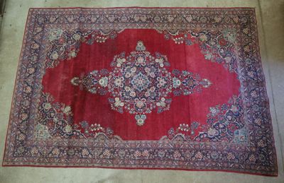 an oriental rug on the floor in a room
