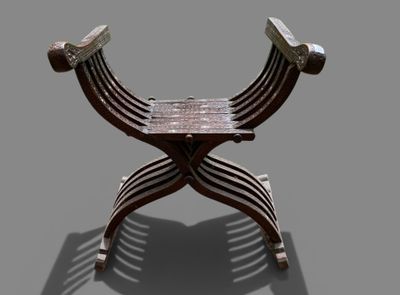 un banc en bois posé sur une surface grise