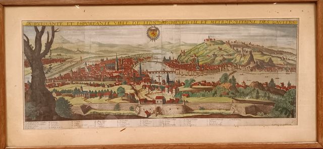 Gravure de Louis Boisser « la puissante ville de Lion archevêché 