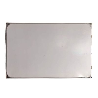 silver metal business card holder on a white background