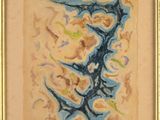 une image représentant une peinture représentant un arbre bleu et jaune