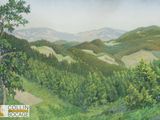 an image of a painting of a view of a mountain range