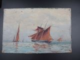 a picture of a painting of a sailboat in the water