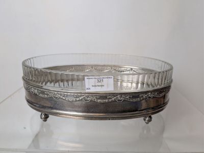 a glass bowl that has a label on it