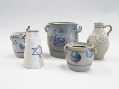 four vases and a vase with a star of david on them