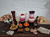 a table with a lot of different items on it