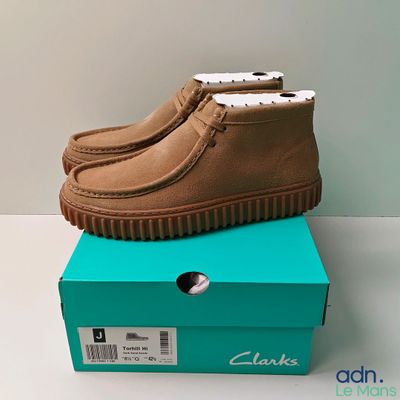 Bottes mocassins Clarks pour homme, marron, en cuir, taille 9,5