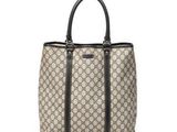 guccissi gg canvas and leather tote bag