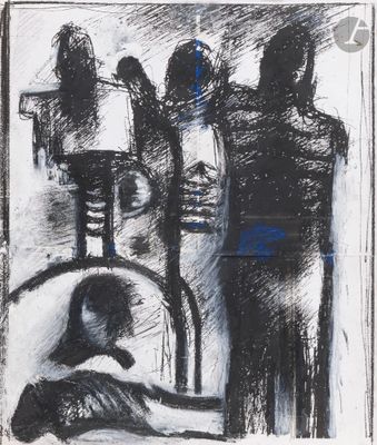 dessin en noir et blanc représentant une femme assise devant un miroir