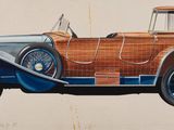 dessin d'une voiture marron et bleue avec un toit marron