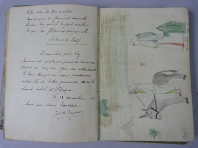un vieux livre sur lequel figure le dessin d'une personne