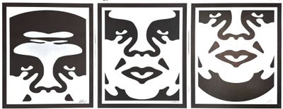 four panels of black and white images of a man ' s face and a woman ' s face and a woman ' s face