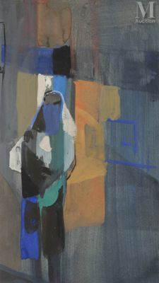 une image d'une peinture représentant une personne debout devant un mur
