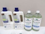 three bottles of hand sanitizer on the counter