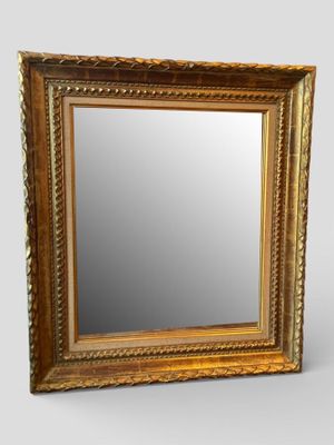 MIROIR, cadre en bois et stuc doré - Photo 1