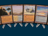 a lot of cards that are on a blue background
