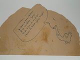 a piece of paper with a drawing of a bird on it