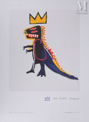 une image représentant un dessin de dinosaure portant une couronne sur la tête