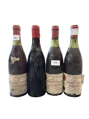 4 bouteilles de Pernand-Vergelesses côté de Beaune P. Dubreu…