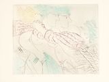 dessin représentant un homme et une femme dans un jardin